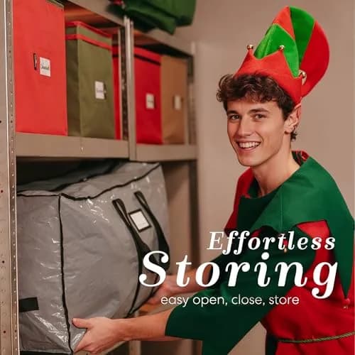 Handy Laundry Christmas Tree Storage Bag for 9 Foot Artificial Trees | Heavy Duty Waterproof Grey Bag with Handles thumbnail 8