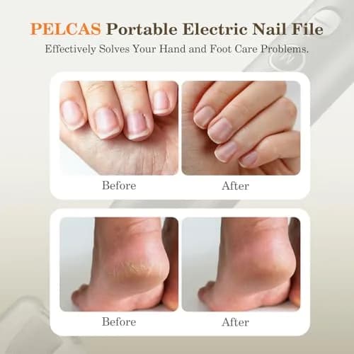 PELCAS Cordless Electric Nail Drill 6.5" x 1" | 10-Speed Portable Manicure & Pedicure Tool with LED Light thumbnail 2