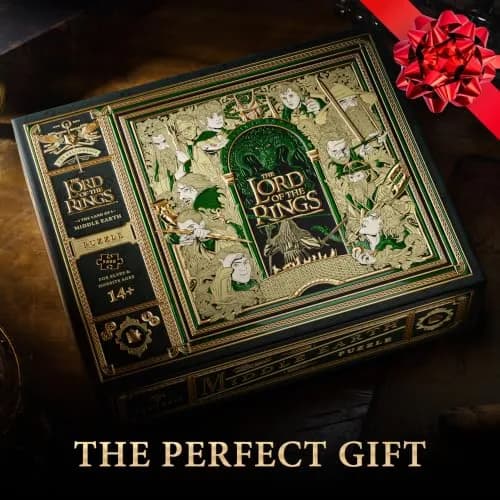 theory11 Lord of the Rings Jigsaw Puzzle - 1,000 Piece | Middle-earth Artwork with Gold & Green Foil (9.75 in x 8 in) thumbnail 6