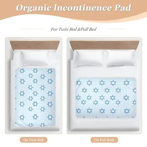 miaozhen Jewish Holiday Star of David Extra Large Reusable Training Pee Pads 52" x 34" | Soft Absorbent Potty Training Pad for Kids Adults Pets thumbnail 4