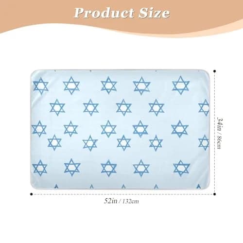 miaozhen Jewish Holiday Star of David Extra Large Reusable Training Pee Pads 52" x 34" | Soft Absorbent Potty Training Pad for Kids Adults Pets thumbnail 2
