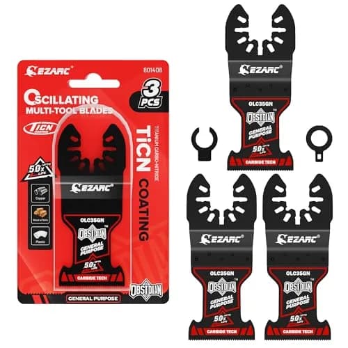 EZARC Obsidian Carbide Oscillating Saw Blades for Multi-Material | 3-Pack, Ultra-Fast & Durable thumbnail 1