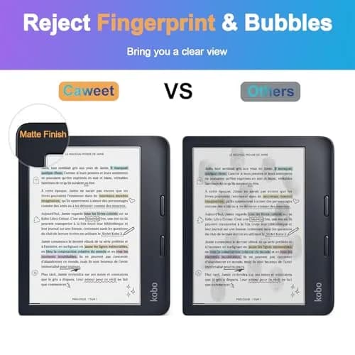 Caweet Matte Screen Protector for Kobo Libra Colour 7" 2024 / Kobo Libra 2 7" 2021 (3 Pack) | Anti-Glare Full-Coverage PET Film thumbnail 6