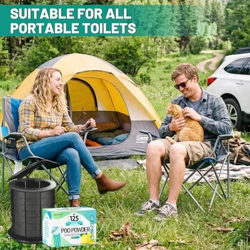 CRAZYTHUR Portable Toilet Gel Powder 125PCS Lemon Scent | Solidifies Waste 2x Faster thumbnail 3