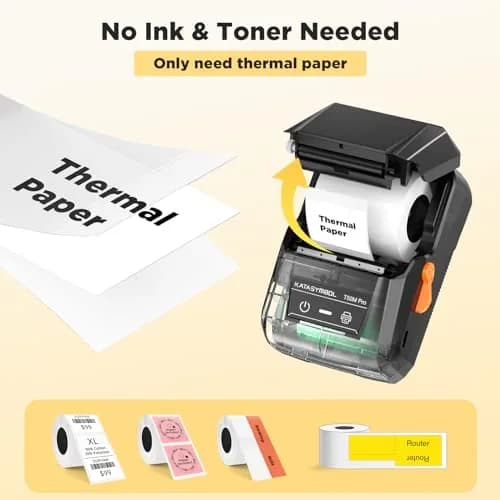 SUPVAN T50M Pro Bluetooth Label Maker Machine with 4 Tapes, Black | Wide Waterproof Labels, 203 DPI, App Control thumbnail 7