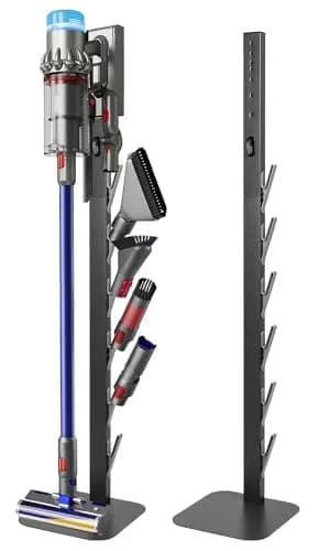 Kukikan Metal Vacuum Stand Holder for Dyson V8-V15, Gen5 | 47.8 inch (121.4 cm) Floor Docking Station with 6 Hooks thumbnail 1