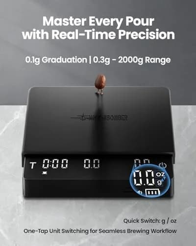 MHW-3BOMBER Upgrade 3.0 Pro Coffee Scale with Auto Timer & Real-Time Flow Rate 2000g (70.5 oz) thumbnail 7