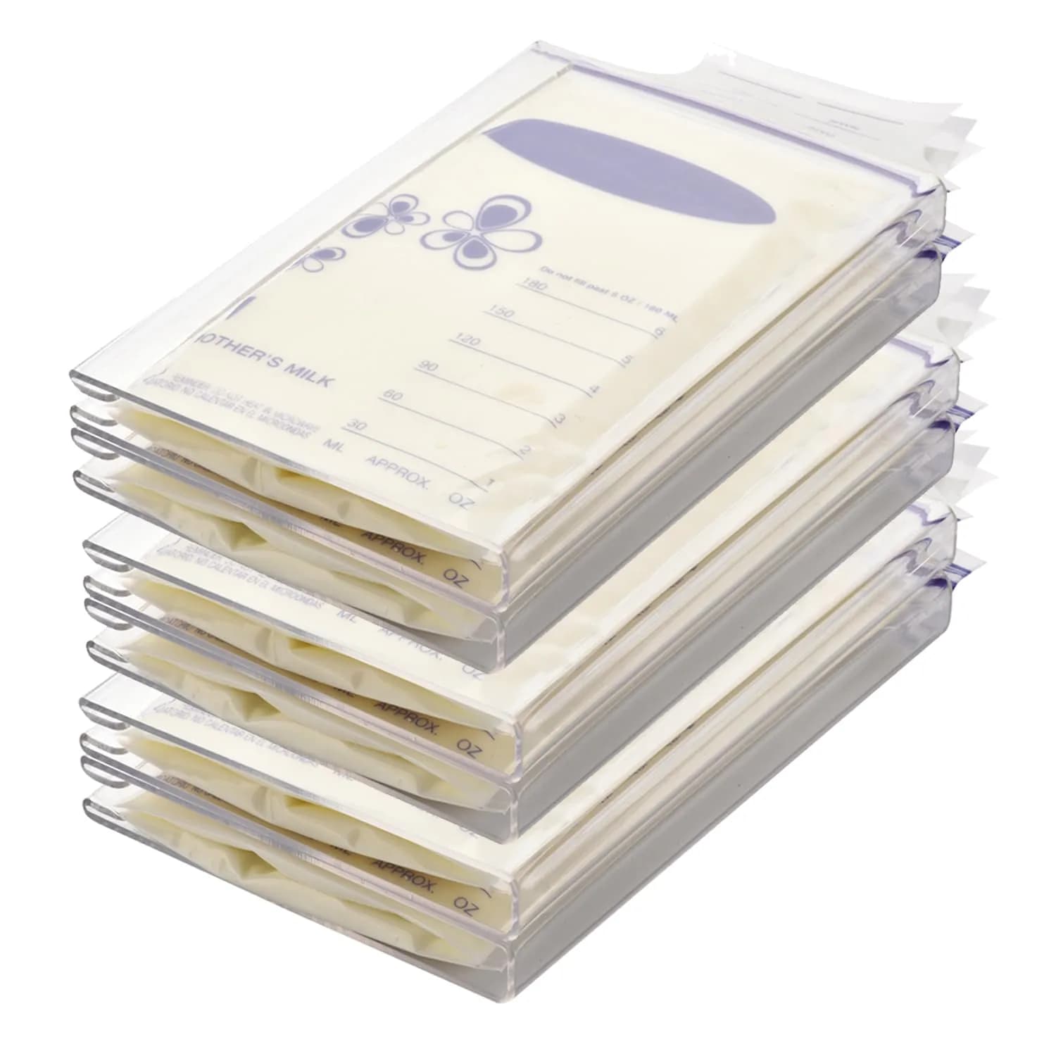 Ugotfeels 6-Pack Freeze Flat Breast Milk Storage Bag Organizer Kit | 16.0cm (6.3in) x 9.3cm (3.66in) x 2.0cm (0.78in) | BPA-Free Acrylic for Space-Saving Freezer Storage — 6-Pack