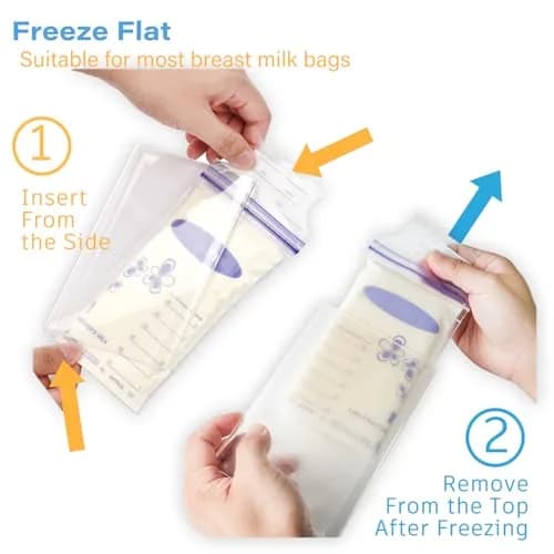 Ugotfeels 6-Pack Freeze Flat Breast Milk Storage Bag Organizer Kit | 16.0cm (6.3in) x 9.3cm (3.66in) x 2.0cm (0.78in) | BPA-Free Acrylic for Space-Saving Freezer Storage thumbnail 5