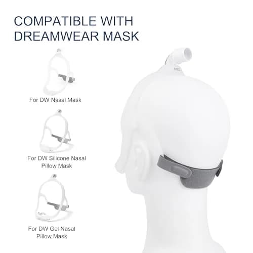 Hecatelly Replacement Headgear Strap for DreamWear Nasal Pillow Mask 2 Pack | Breathable and Adjustable Headband thumbnail 2