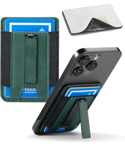 BIAJIYA Phone Card Holder Wallet with Stand | Holds 6 Cards, Durable Leather, Easy Stick-On Fit thumbnail 3