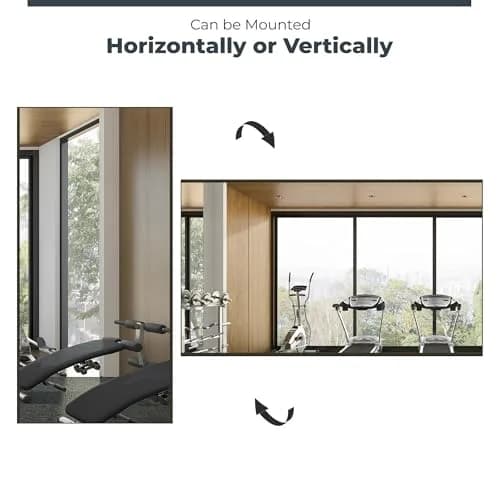 Fab Glass and Mirror Large Gym Mirror 54" x 30" | Unbreakable Nano Film Shatterproof Wall Mirror thumbnail 2