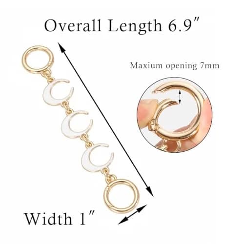 COICOIC Gold Moon Bag Strap Extender Chain 2 Pcs | Versatile Accessory for Handbags thumbnail 2