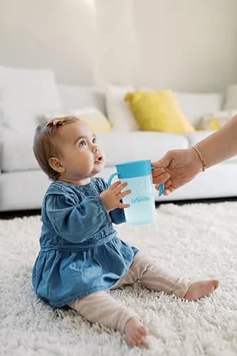 Dr. Brown's Milestones Straw to 360 Cup Set, Blue Ocean, 10 oz | Leak-proof toddler training cups thumbnail 2