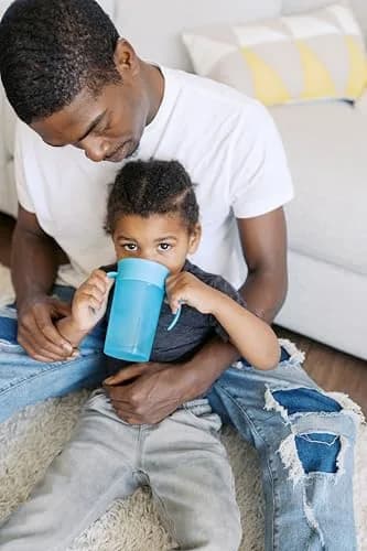 Dr. Brown's Milestones Straw to 360 Cup Set, Blue Ocean, 10 oz | Leak-proof toddler training cups thumbnail 3