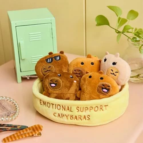 WHAT DO YOU MEME? Emotional Support Capybaras Plush Set 109g (3.8oz) | Cute Desk Accessories for All Ages thumbnail 4