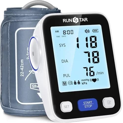 runstar Automatic Arm Blood Pressure Monitor with Wide Cuff (21.8cm - 41.9cm) | High Precision & Reliable Readings thumbnail 1
