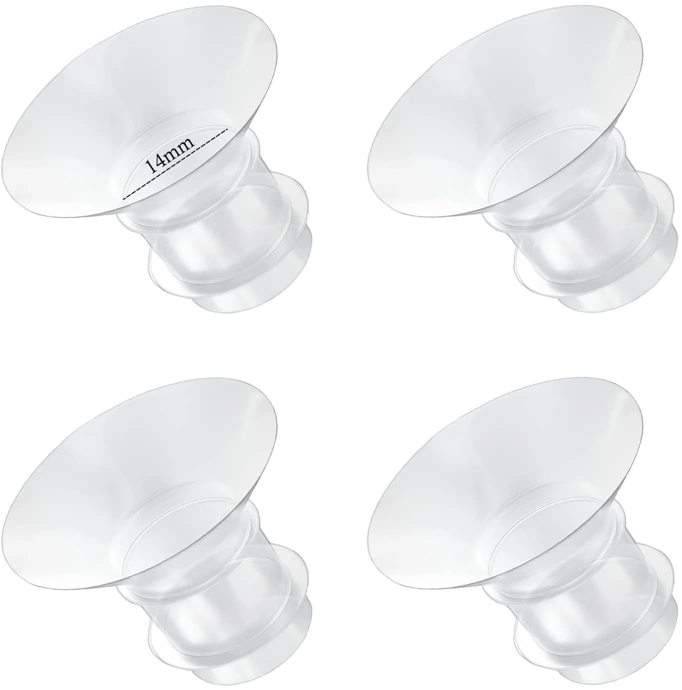 GOCROWEEN Flange Inserts 15mm (0.59 inch) for Spectra 24mm Shields | Reduce Nipple Tunnel to 15mm — 4pcs-14mm flange insert