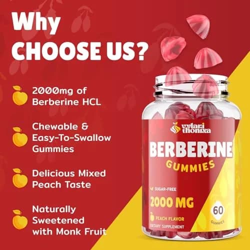 Vylarithonixa Berberine Supplement Gummies 2000 mg with Ceylon Cinnamon, 60 Count | Sugar-Free, Vegan, Absorption Boost thumbnail 2
