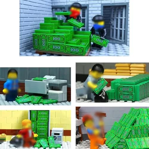 ARBTOTCE 1x2 Dollar Bill Printed Flat Tiles 50 Pcs | Educational STEM Toy Building Blocks for Kids Ages 6+ thumbnail 5