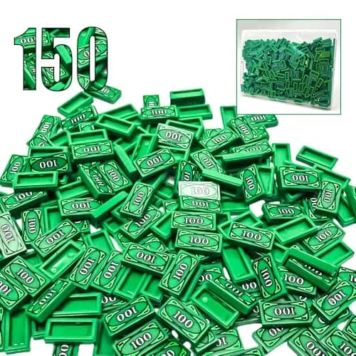 ARBTOTCE 150 Pcs 1x2 Dollar Bill Printed Tiles | Educational Building Blocks for Kids 6+ thumbnail 1