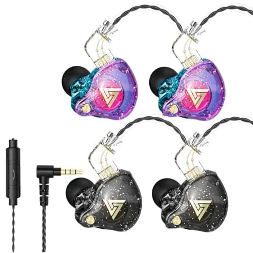 HJX AK6 Pro Wired In-Ear Monitor Headphones with Mic | 11mm Dynamic Driver, Deep Bass Sound, Noise Isolation (2 Pairs: Black + Colorful) thumbnail 1
