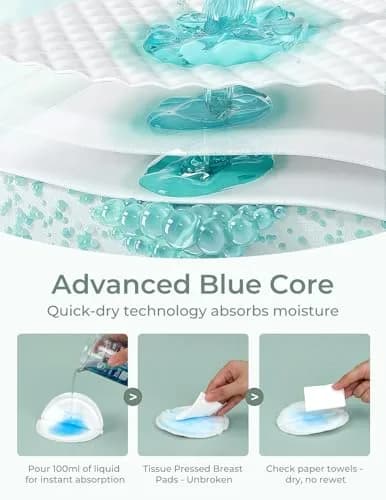 Momcozy Bamboo Disposable Nursing Pads 120 Count (Pack of 1) | Ultra-Absorbent Blue Core for Leakproof Protection thumbnail 3