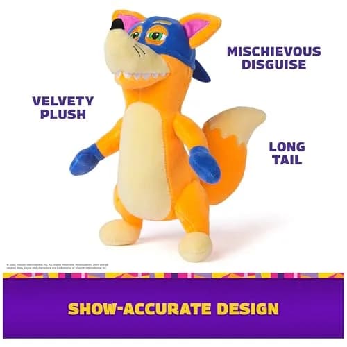 Official Dora Swiper Plush Toy, 8-Inch Stuffed Animal for Ages 3+ | Soft Velvety Fur with Embroidered Details thumbnail 4