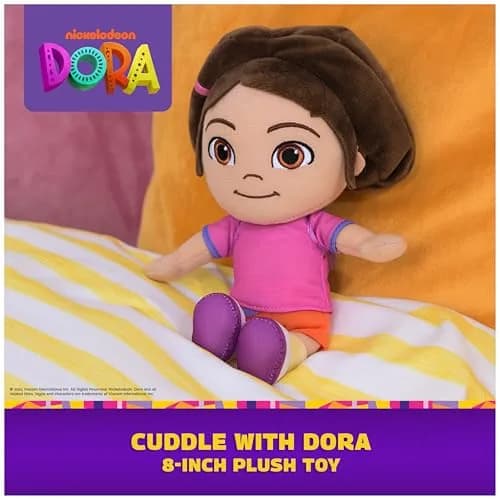 Official Dora Plush Doll 8-Inch Stuffed Animal for Ages 3+ | Soft, Embroidered Details for Roleplay thumbnail 2