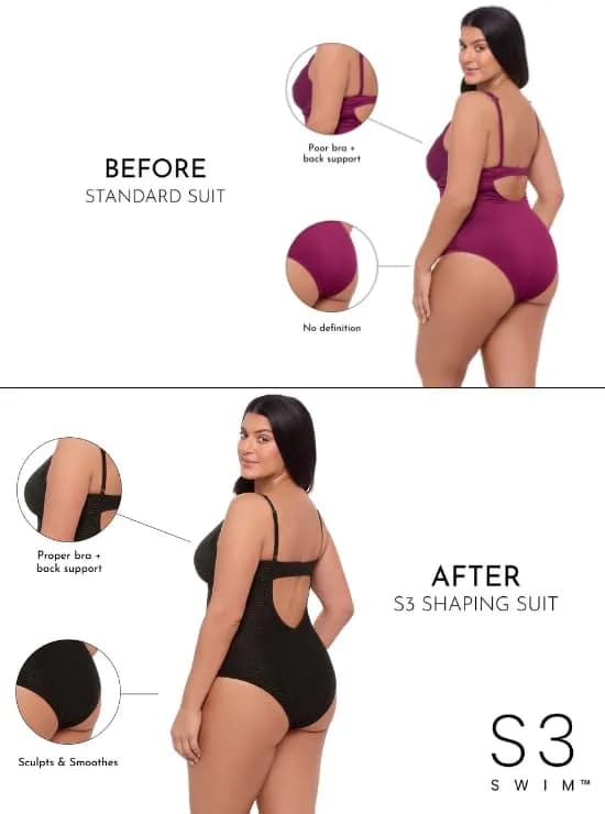 S3 Swim Women's Shaping Underwire One Piece Swimsuit | Support & Style in Dusk Blue (100 words) thumbnail 2