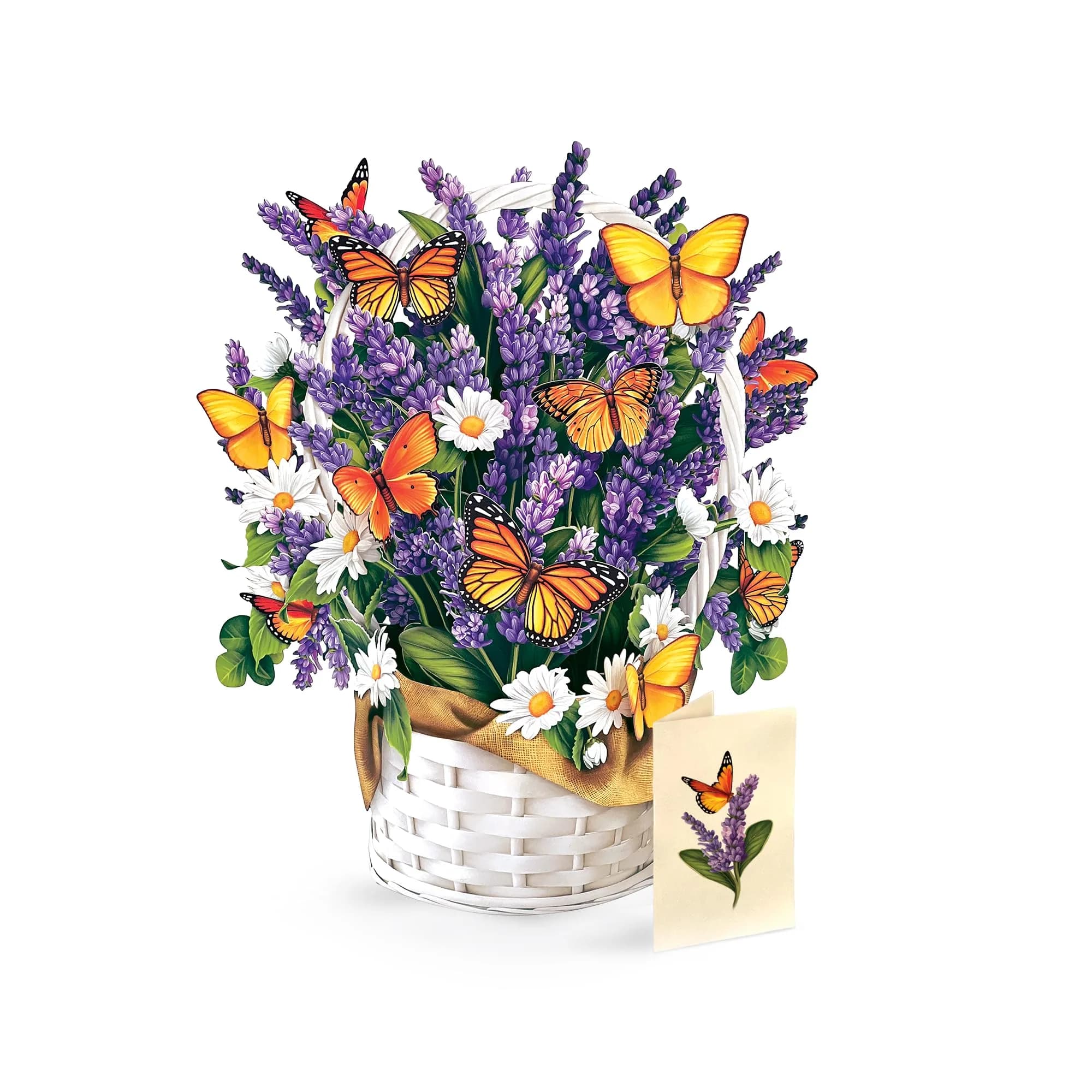 Freshcut Paper Lavender & Butterflies Pop Up Card 12 Inch Forever Flower Bouquet | Biodegradable & Reusable - main product image