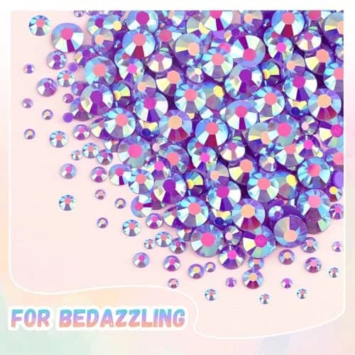 BELLEBOOST Resin Rhinestones 25000pcs Dark Purple AB | Flatback Gems for Nail Art & Crafts thumbnail 7