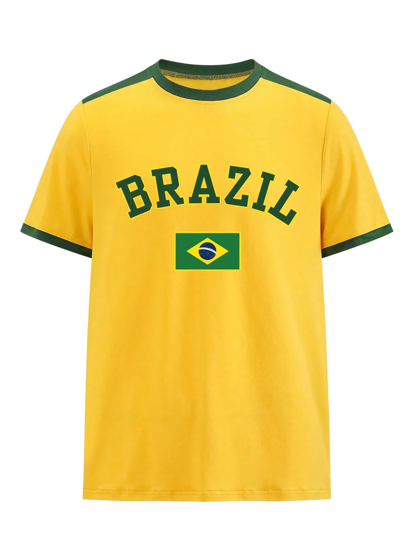 WDIRARA Men's Graphic Print Shirts Tee Streetwear Top Colorblock Jersey | Casual, Lightweight Polyester, Regular Fit, Crew Neck, Short Sleeve — Yellow Colorblock / Large