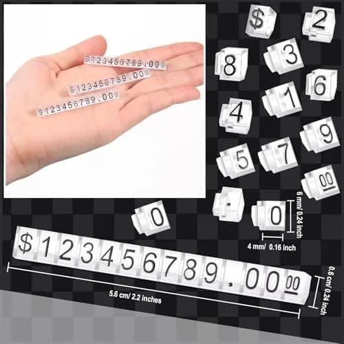 Qunclay Black Number Price Display Cubes 6x4mm (0.24x0.16 inches) | Adjustable Retail Price Tags thumbnail 4