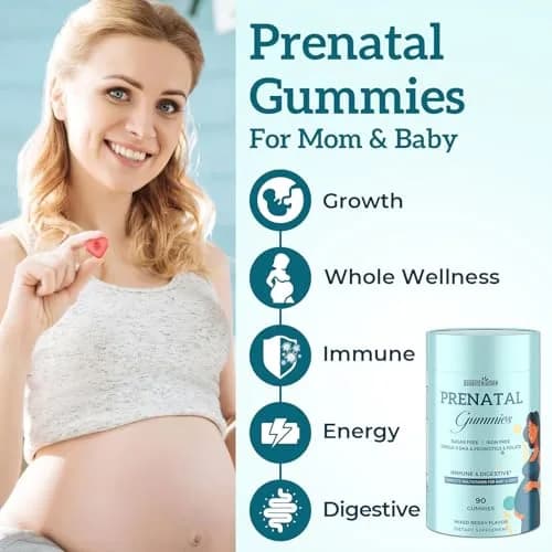 Quorinthiumax Prenatal Gummies Sugar Free 180 Count | Organic, DHA & Probiotics for Women thumbnail 3