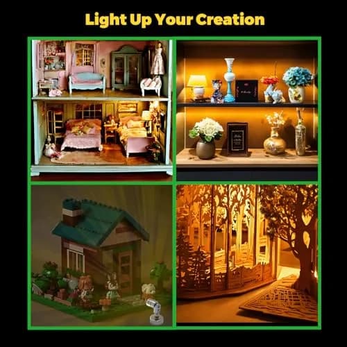 SUZEYAR Miniature LED Light 4 Pack | Battery Operated, Wireless, Magnet Base, Cool White thumbnail 7