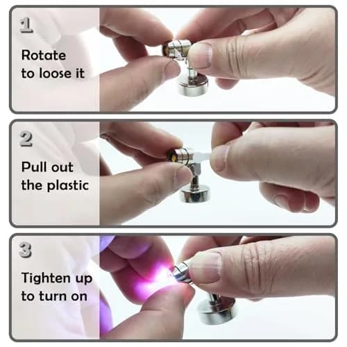 SUZEYAR Metal Miniature LED Lights 4-Pack | Battery Operated Spotlights for Artwork & Displays thumbnail 3