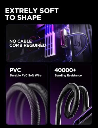 AsiaHorse Hydrus-24PIN PC PSU Extension Cable ARGB LED 30cm | Copper Wire Motherboard Power Extension thumbnail 7