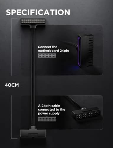 AsiaHorse Hydrus-24PIN PC PSU Extension Cable ARGB LED 30cm | Copper Wire Motherboard Power Extension thumbnail 8