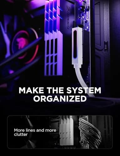 AsiaHorse Hydrus-24PIN PC PSU Extension Cable ARGB LED, Copper Wire Motherboard Power Extension, 30cm, White thumbnail 7