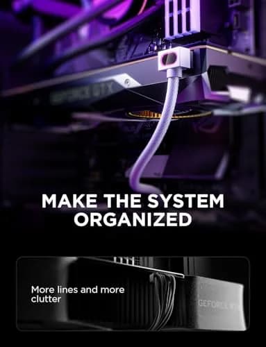 AsiaHorse Hydrus ARGB GPU PSU Extension Cable 30cm (11.81 in) White | Integrated Minimalist Design thumbnail 5