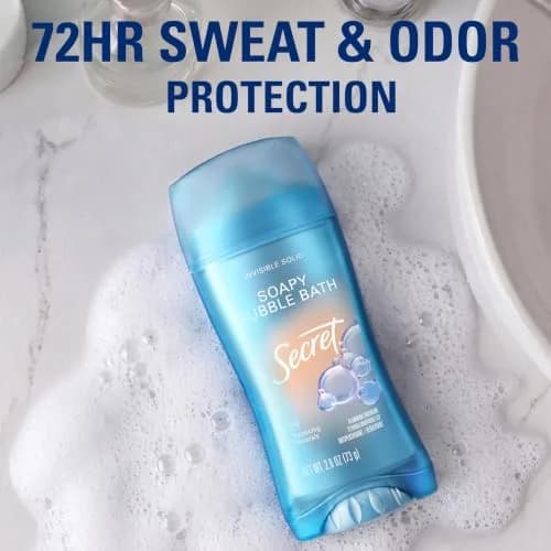 Secret Fresh Antiperspirant Deodorant for Women, Soapy Bubble Bath Scent, 72hr Protection, 77g (2.6 oz) thumbnail 3