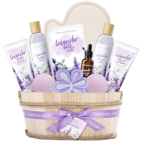 Green Canyon Spa Lavender Bath Gift Sets 11pc (1.72 kg) | Luxurious Spa Basket for Women thumbnail 1