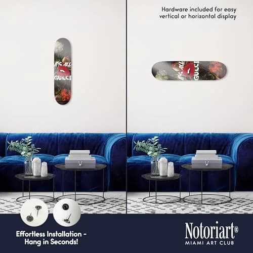 NotoriArt Modern Typography Acrylic Wall Art Die-Cut 8" x 32" Graffiti Lips Skateboard thumbnail 3
