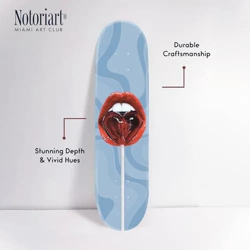 NotoriArt Trendy Pop Acrylic Wall Art Die-Cut 8" x 32" | Skateboard Lollipop Lips thumbnail 4