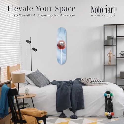 NotoriArt Trendy Pop Acrylic Wall Art Die-Cut 8" x 32" | Skateboard Lollipop Lips thumbnail 2