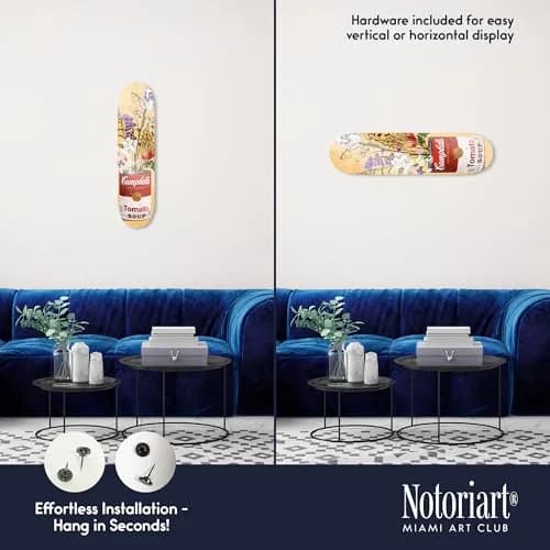 NotoriArt Trendy Pop Acrylic Wall Art Die-Cut 8" x 32" Floral Soup Can Skateboard thumbnail 3