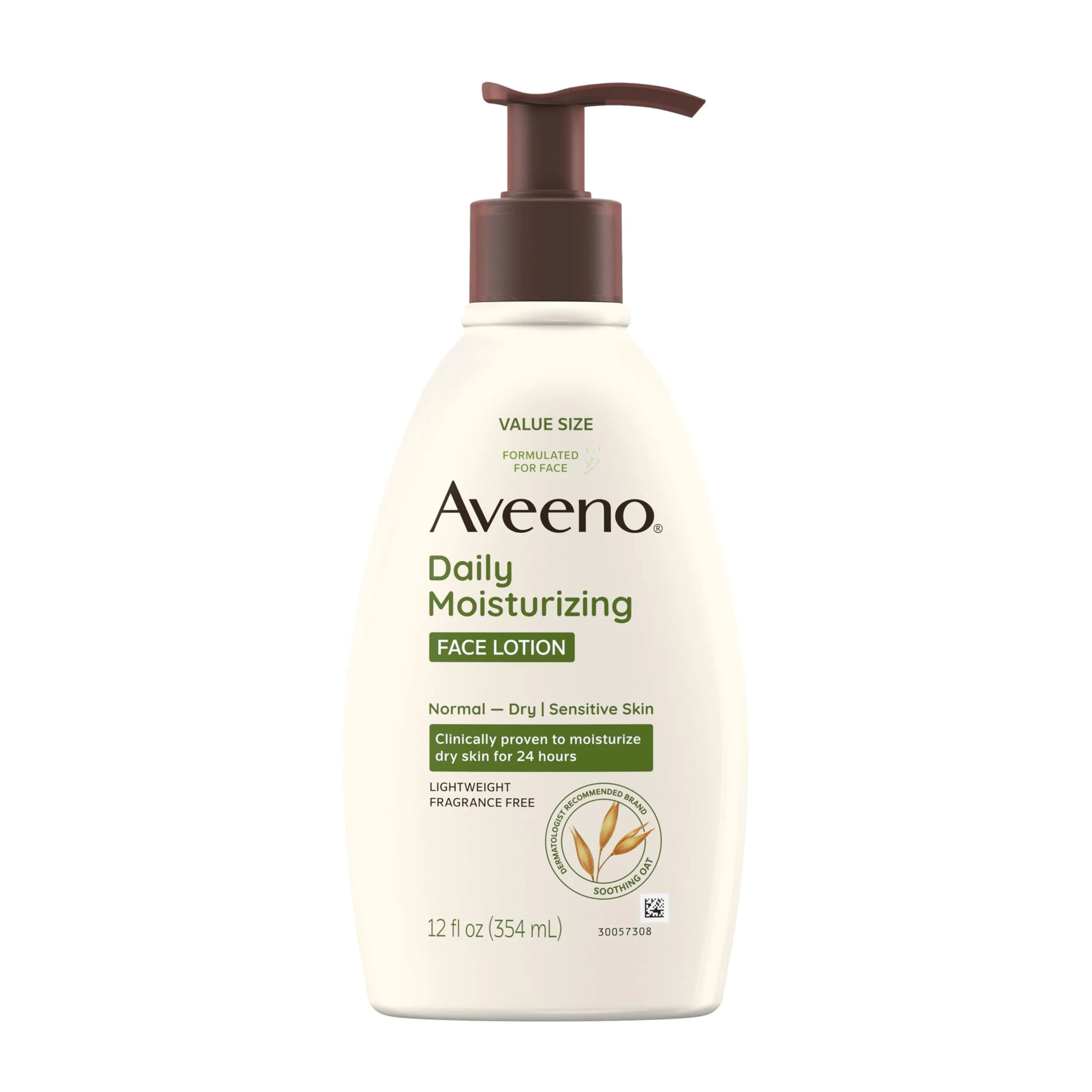 Aveeno Daily Moisturizing Face Lotion Fragrance Free 355ml (12 fl. oz) | Hydrates Dry, Sensitive Skin