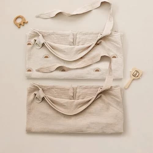 Konssy 2-Pack Muslin Nursing Cover Up with Rigid Hoop | 100% Cotton, Breathable, Adjustable Strap thumbnail 6