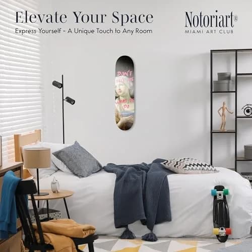 NotoriArt Modern Typography Acrylic Wall Art Die-Cut 8" x 32" | Skateboard Pop Art Decor thumbnail 2